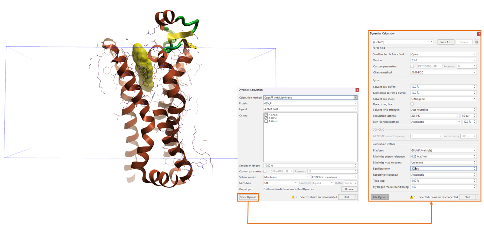 Figure 3 building the lipid bilayer membrane protein MD simulation